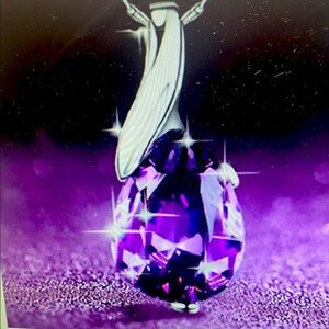 Purple Teardrop Pendant Necklace